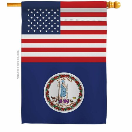 GUARDERIA 28 x 40 in. USA Virginia American State Vertical House Flag with Double-Sided Banner Garden GU4061053